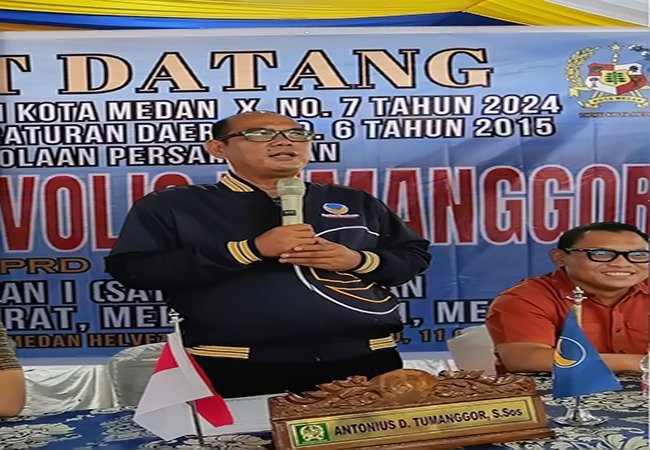 Sosialisasikan Perda Sampah, Antonius Tumanggor Ajak Warga Medan Helvetia Cegah Banjir